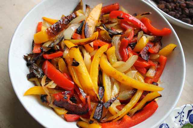 fried onions and peppers