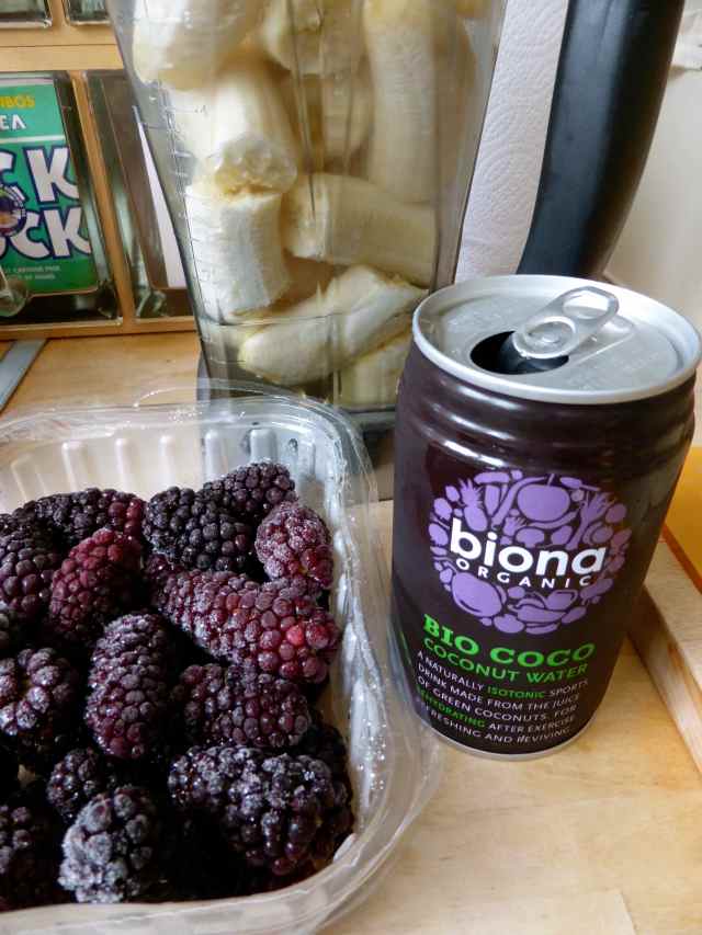 blackberries and coconut water