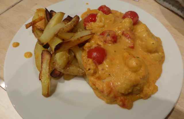 cauliflower cheez and chips