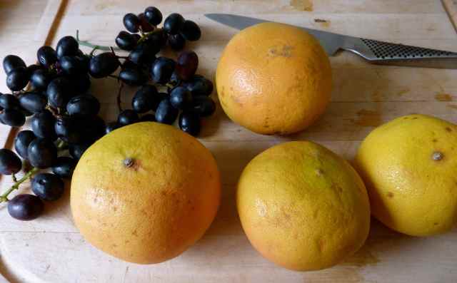 grapes and grapefruit