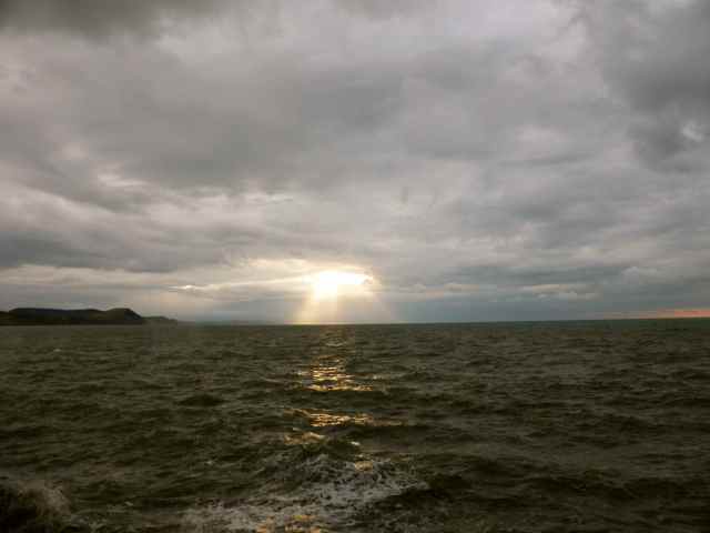 sun rays over the sea